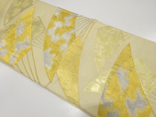 JAPANESE KIMONO / ANTIQUE FUKURO OBI / SILK / WOVEN FOLDING FAN